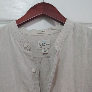 Irish Linen Band Collar Shirt